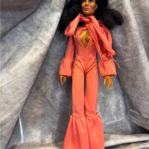 CHER 12” Doll Vintage 1975 Hong Kong,rooted lashes Bellbottom Jumpsuit MEGO Corp